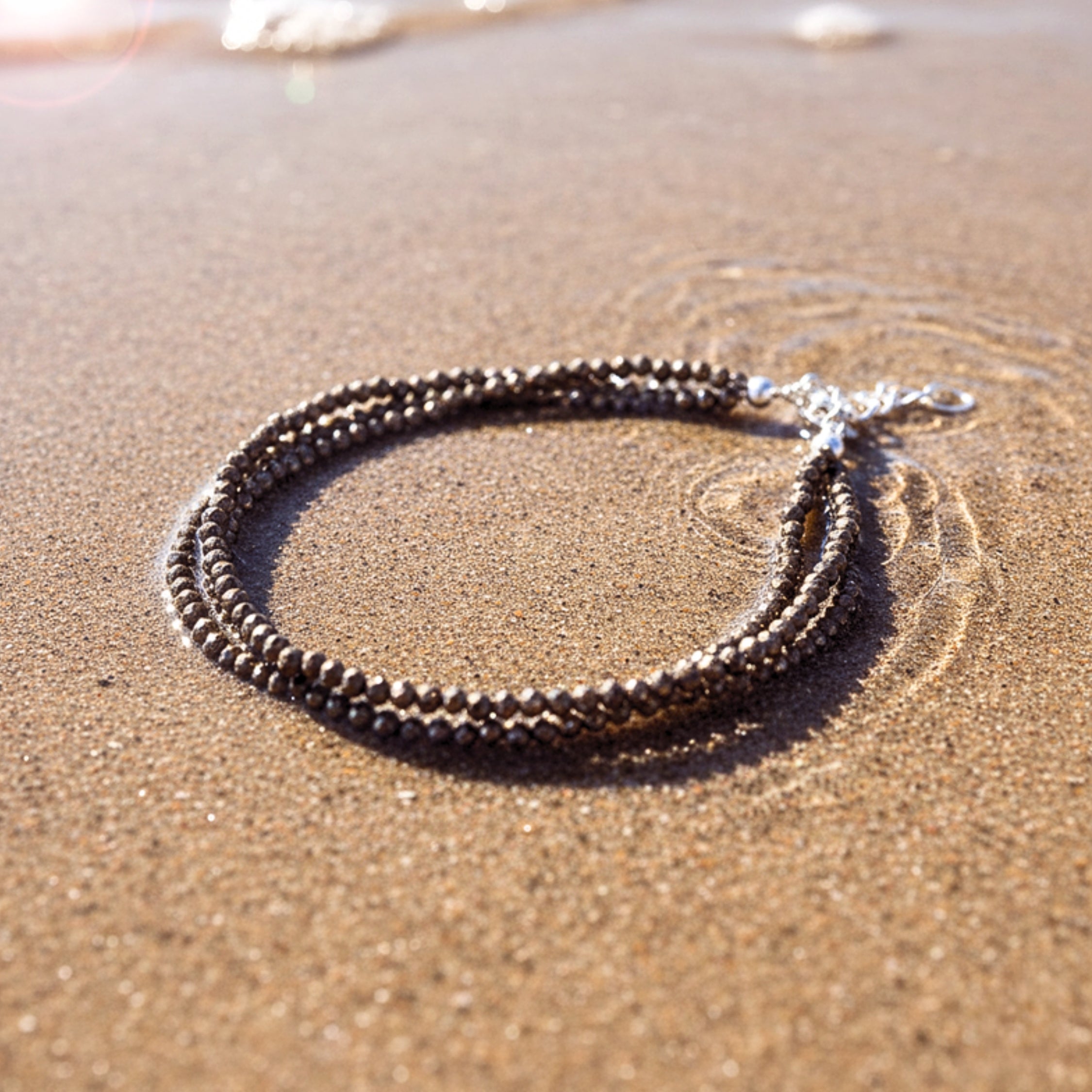 Pyrite-Tone Women's Wrap Layered Bracelet - PVD Stainless Steel