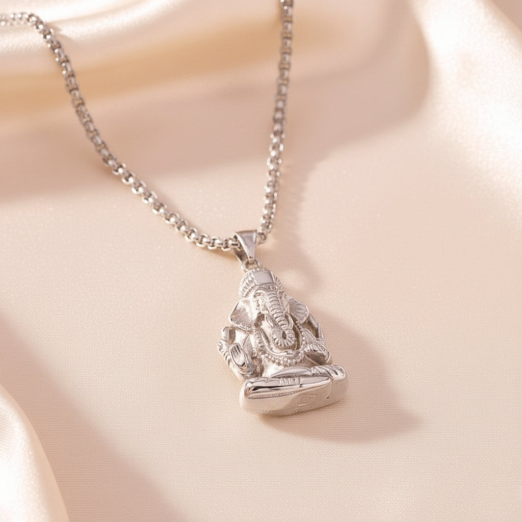 Ganesha Elephant Pendant Necklace - Gold PVD Stainless Steel
