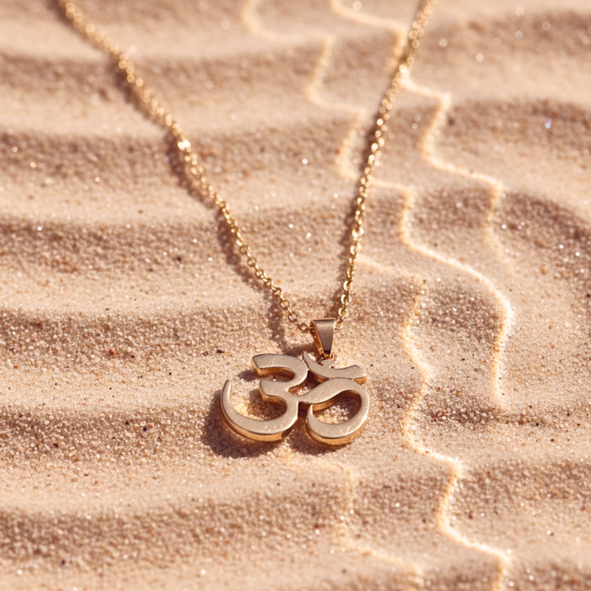 Women's Om Symbol Pendant Necklace - Silver Color 316L Stainless Steel