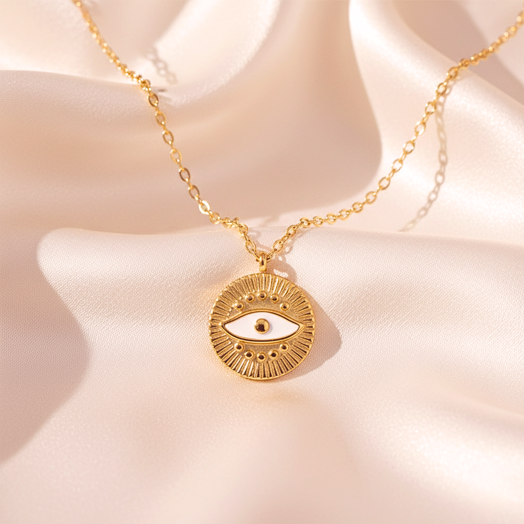 Evil Eye Pendant Necklace - Gold PVD Stainless Steel
