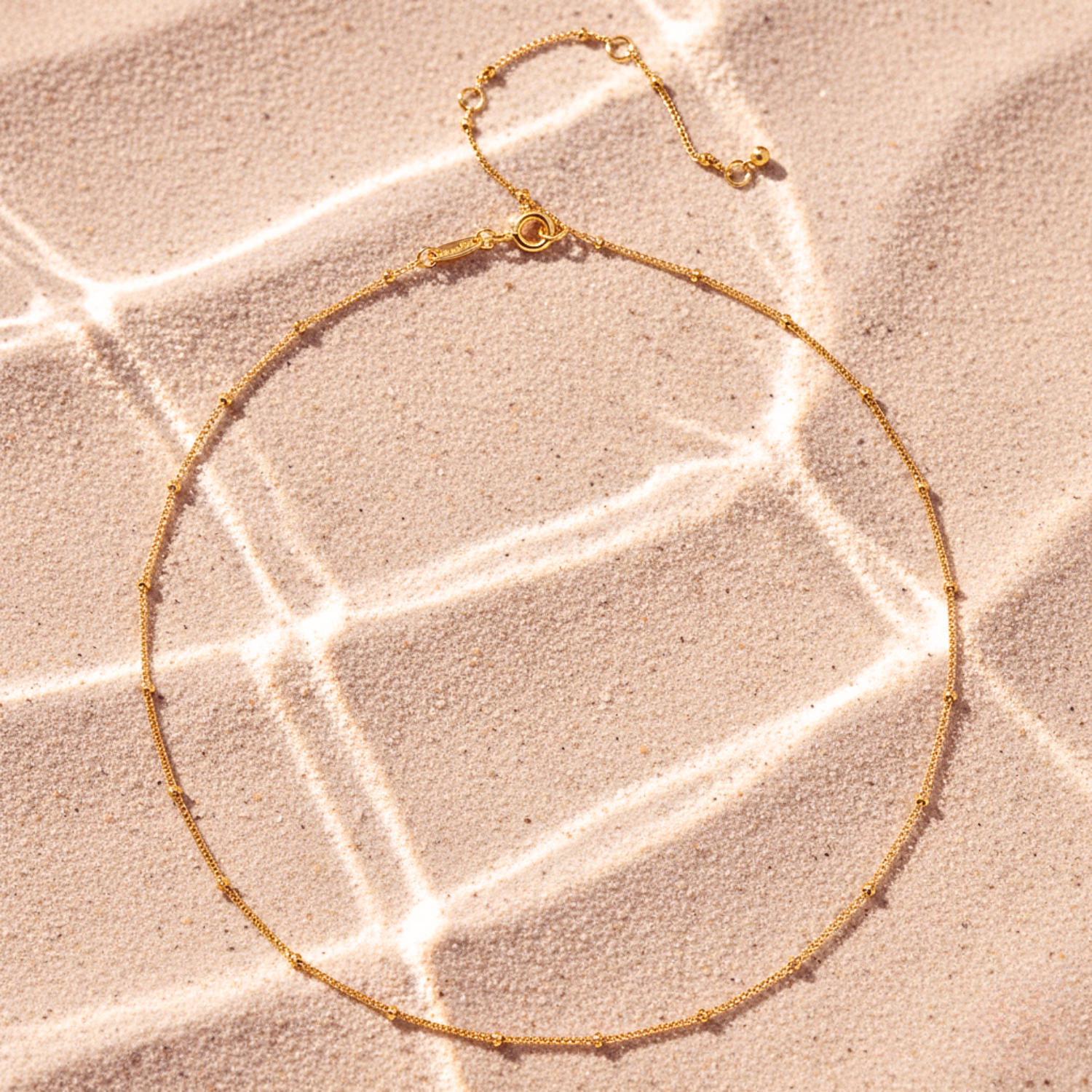 Satellite Beaded Chain Necklace - Gold PVD Stainless Steel