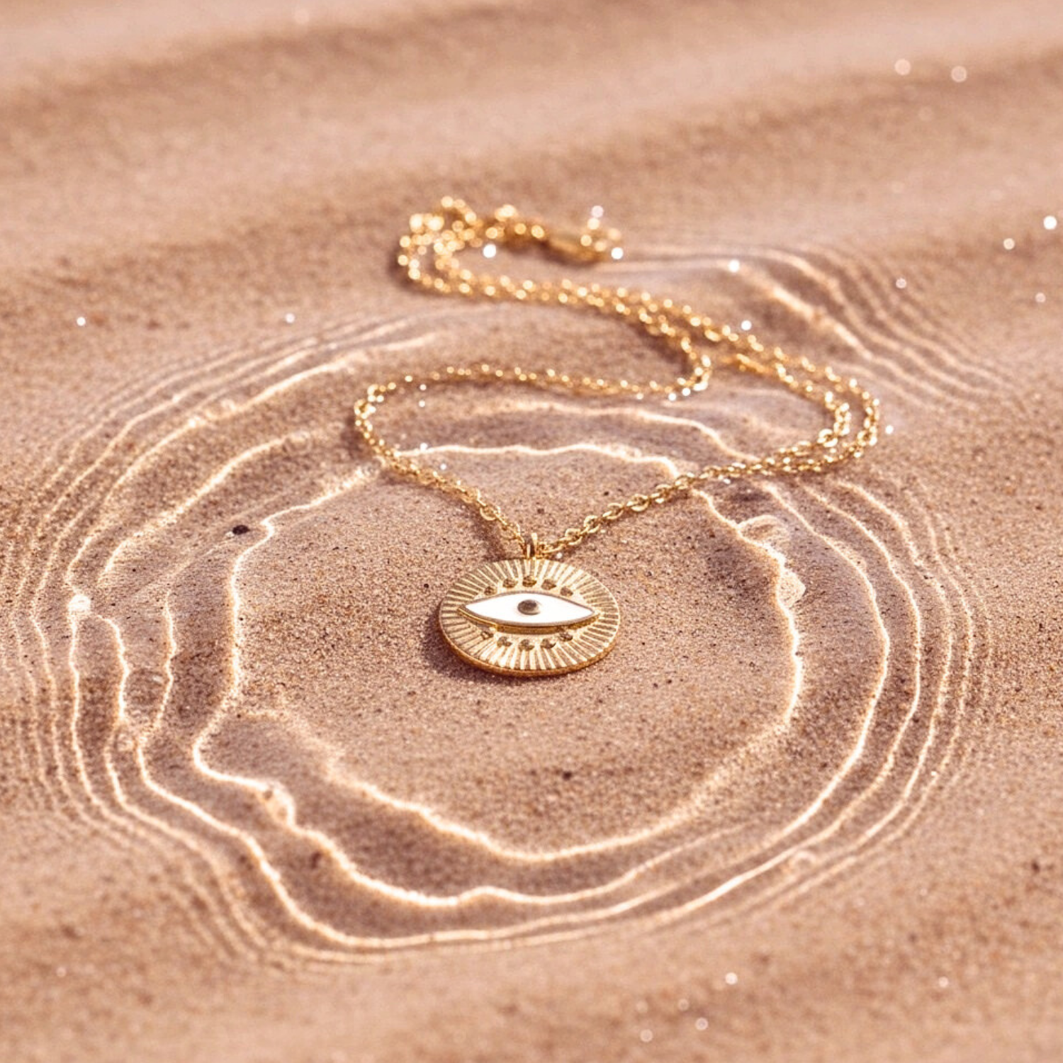 Evil Eye Pendant Necklace - Gold PVD Stainless Steel